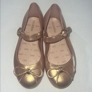 Mini Melissa Sweet Love Mary Jane Jelly Flats Metallic Pink Size 11